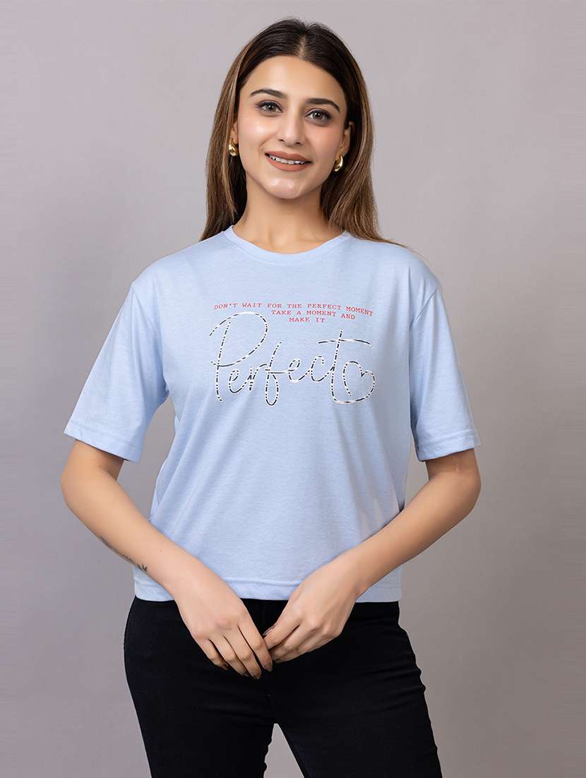 women printed short sleeves regular fit t-shirt