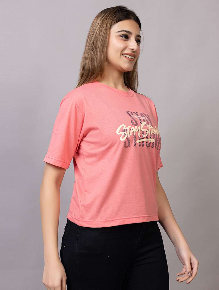 women printed short sleeves regular fit t-shirt - 22582935 -  Standard Image - 3