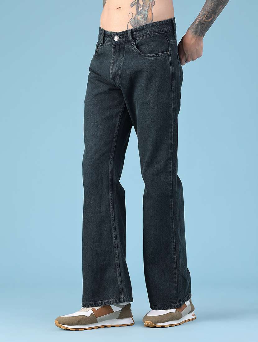 Men Plain Mid Rise Full Length Straight Jeans - 22583688 -  Standard Image - 3
