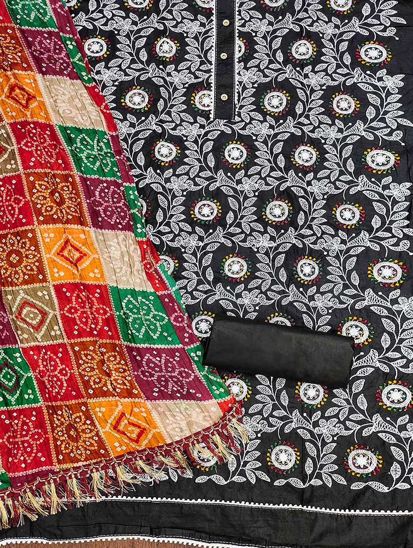 women solid with work unstitched suit set - 22585539 -  Standard Image - 3