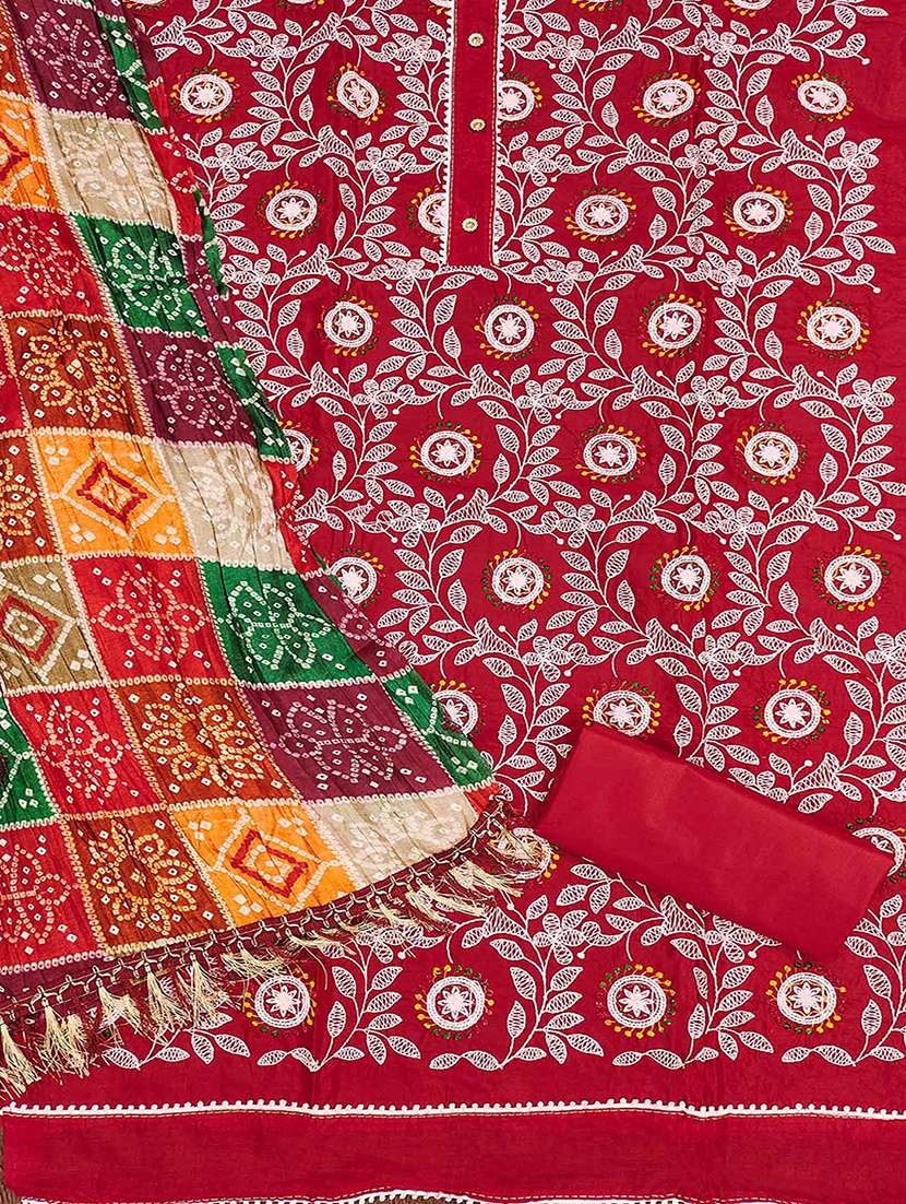 women solid with work unstitched suit set - 22585542 -  Standard Image - 3