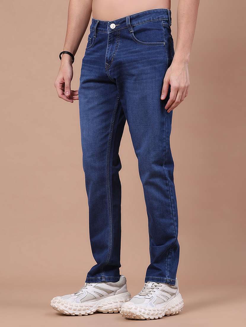 Men Washed Mid Rise Full Length Straight Jeans - 22585841 -  Standard Image - 3
