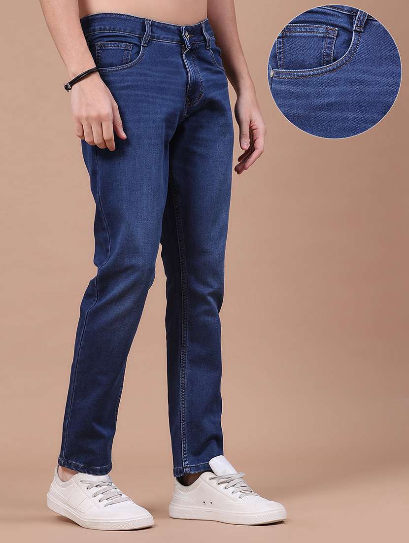 men washed mid rise full length slim fit jeans - 22585844 -  Standard Image - 3