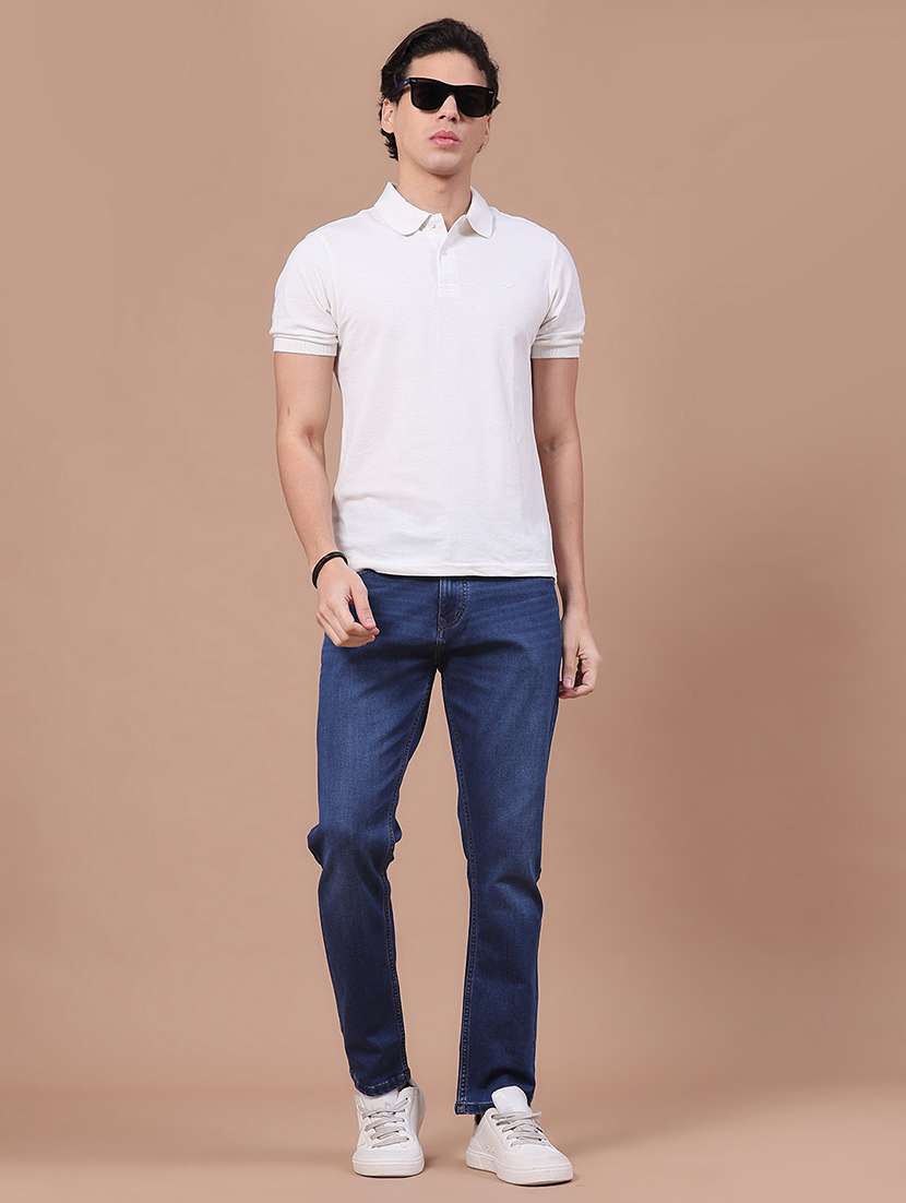men washed mid rise full length slim fit jeans - 22585844 -  Standard Image - 5