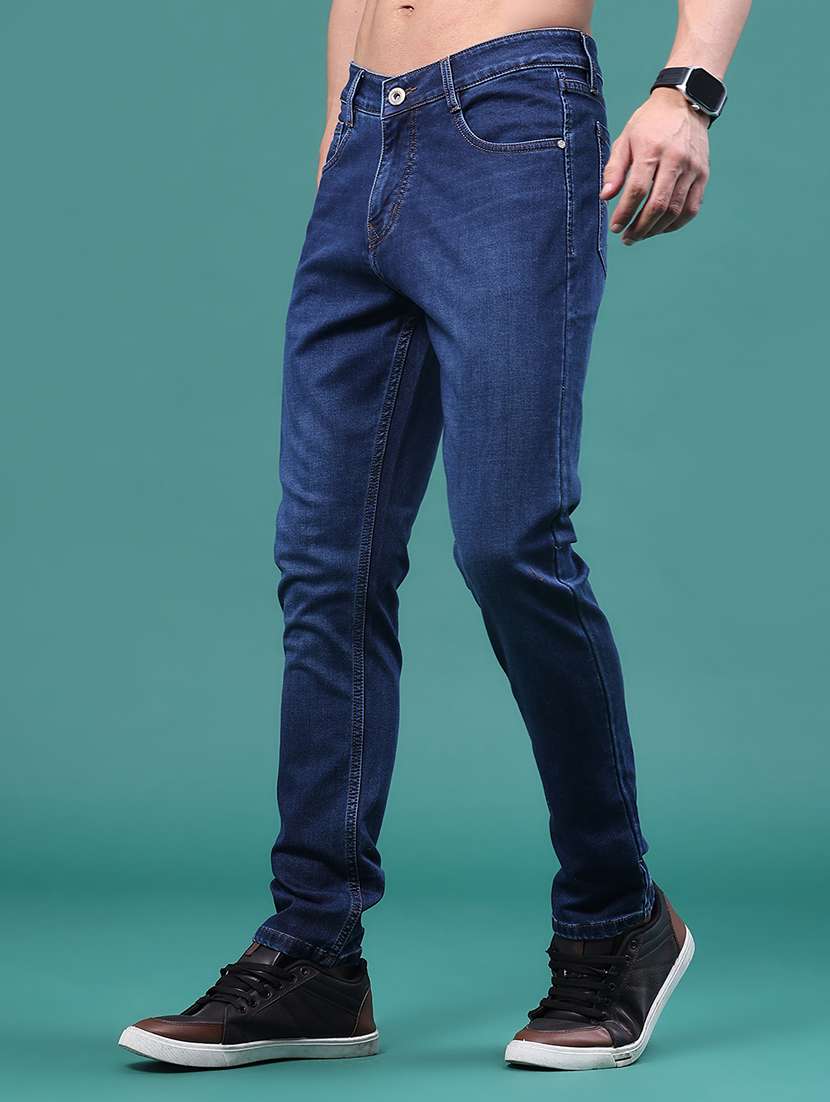 men washed mid rise full length slim fit jeans - 22585845 -  Standard Image - 3