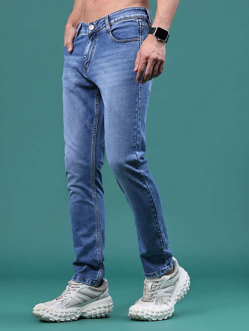 Men Washed Mid Rise Full Length Skinny Fit Jeans - 22585852 -  Standard Image - 3