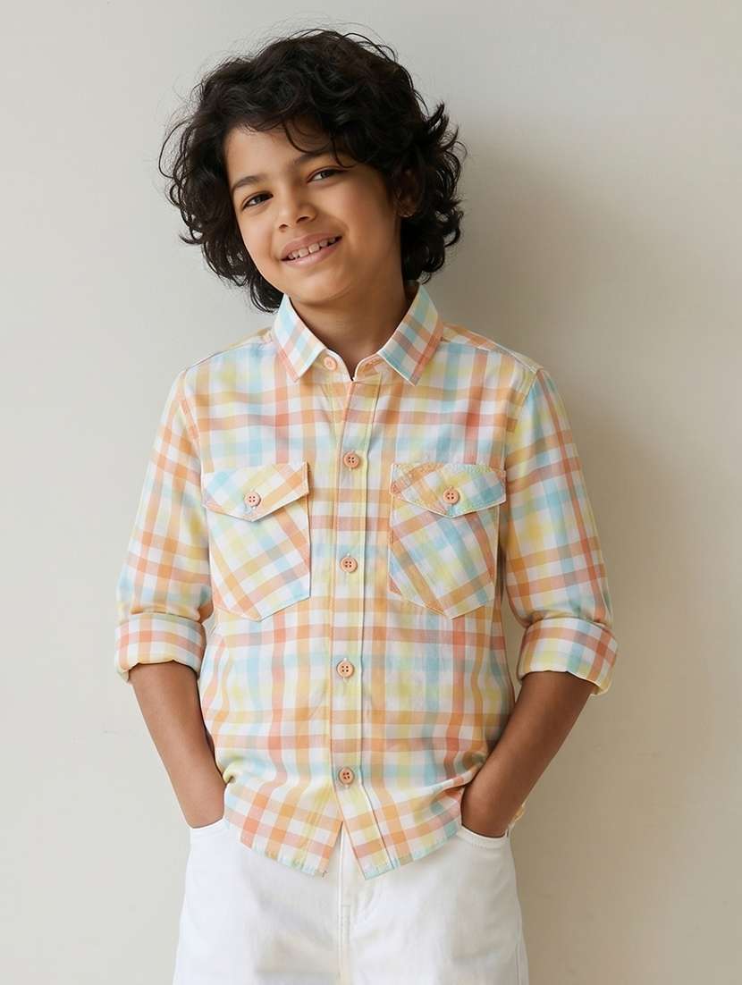 boys printed long sleeves regular shirt
