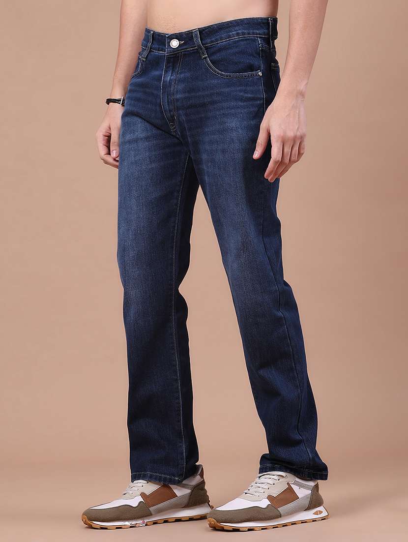 Men Washed Mid Rise Full Length Straight Jeans - 22586477 -  Standard Image - 3