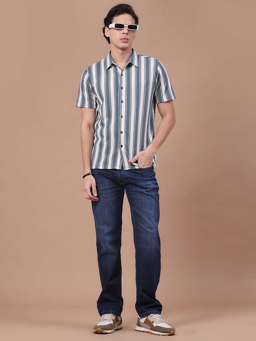 Men Washed Mid Rise Full Length Straight Jeans - 22586477 -  Standard Image - 5