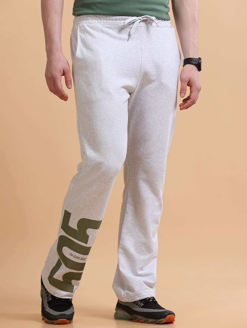 men typographic mid rise full length track pant