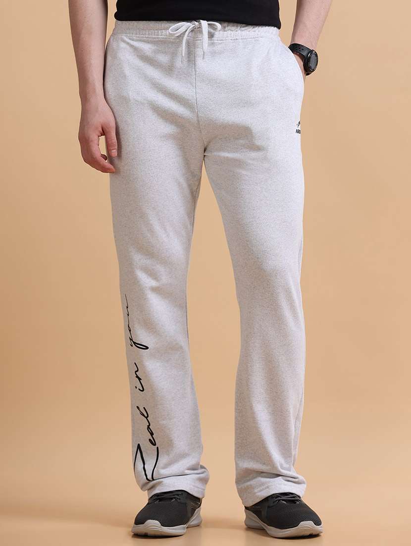 men printed mid rise full length track pant