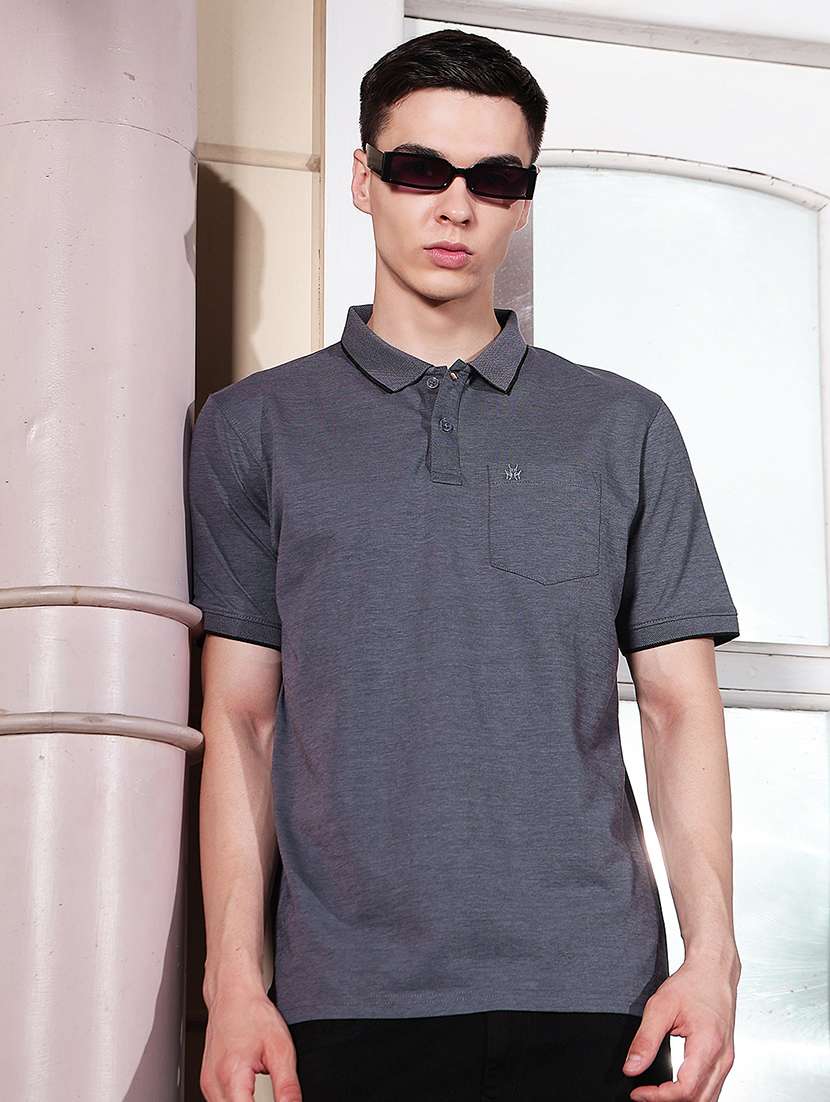 men solid short sleeve regular fit polo t-shirt