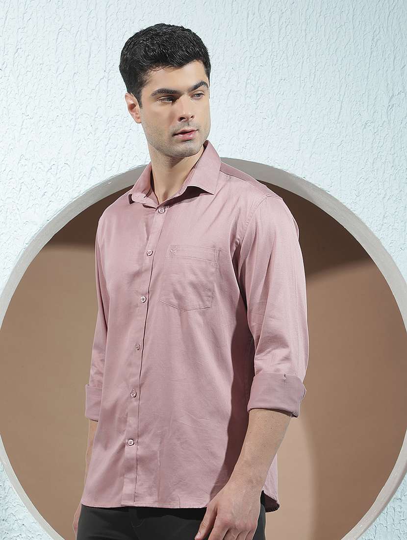 men solid long sleeve regular fit casual shirt - 22586913 -  Standard Image - 3