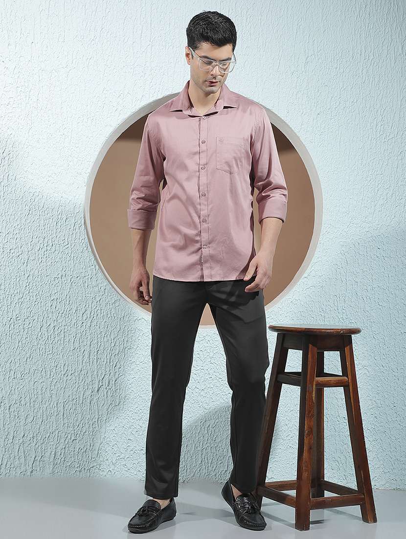men solid long sleeve regular fit casual shirt - 22586913 -  Standard Image - 5
