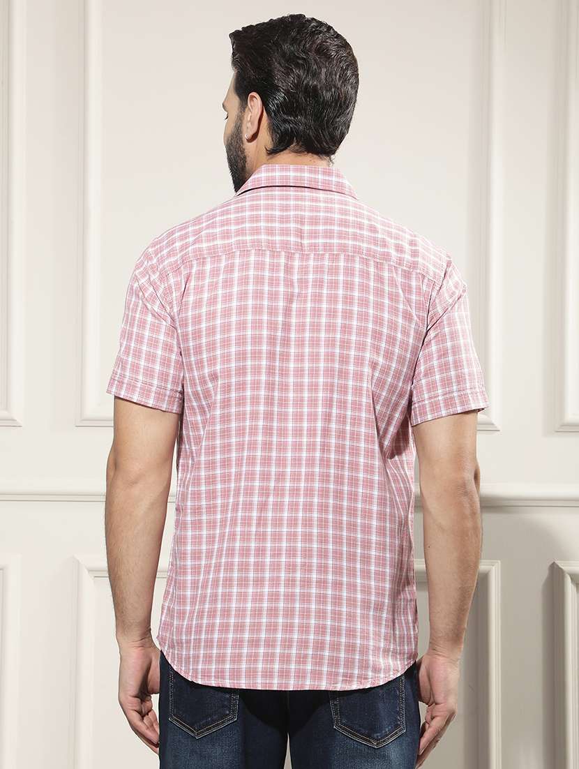 Men Checkered Short Sleeve Regular Fit Casual Shirt - 22586982 -  Standard Image - 3