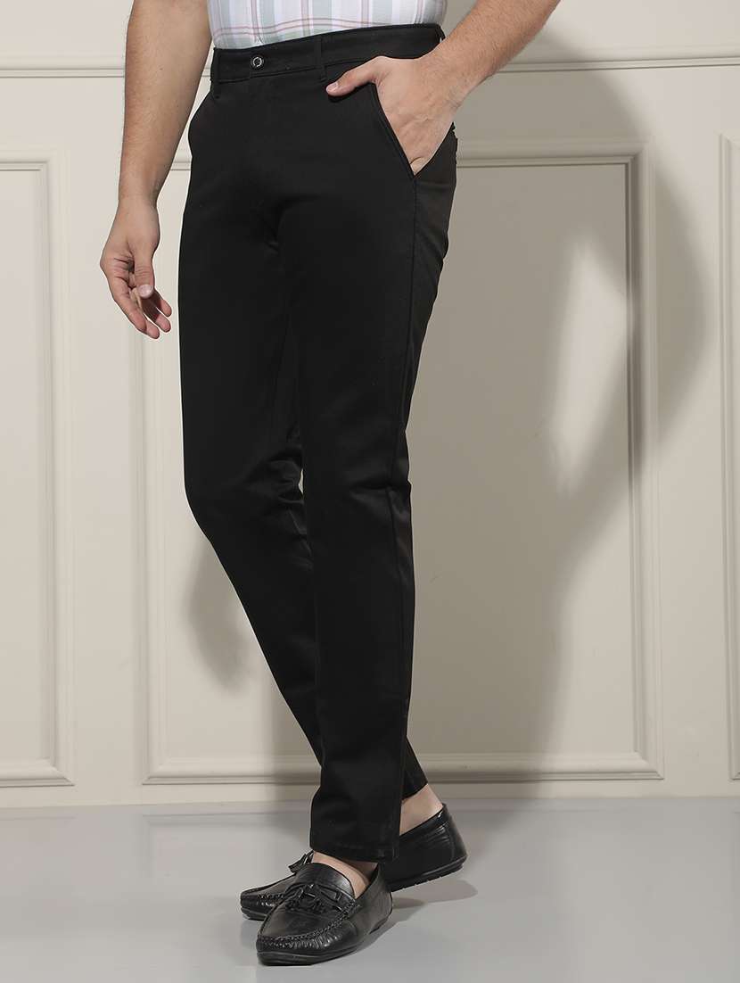 men solid mid rise chinos casual trouser - 22587143 -  Standard Image - 3