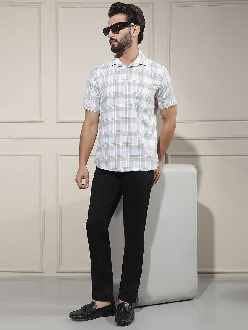 men solid mid rise chinos casual trouser - 22587143 -  Standard Image - 5