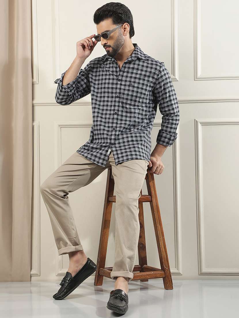 men solid mid rise chinos casual trouser - 22587144 -  Standard Image - 5