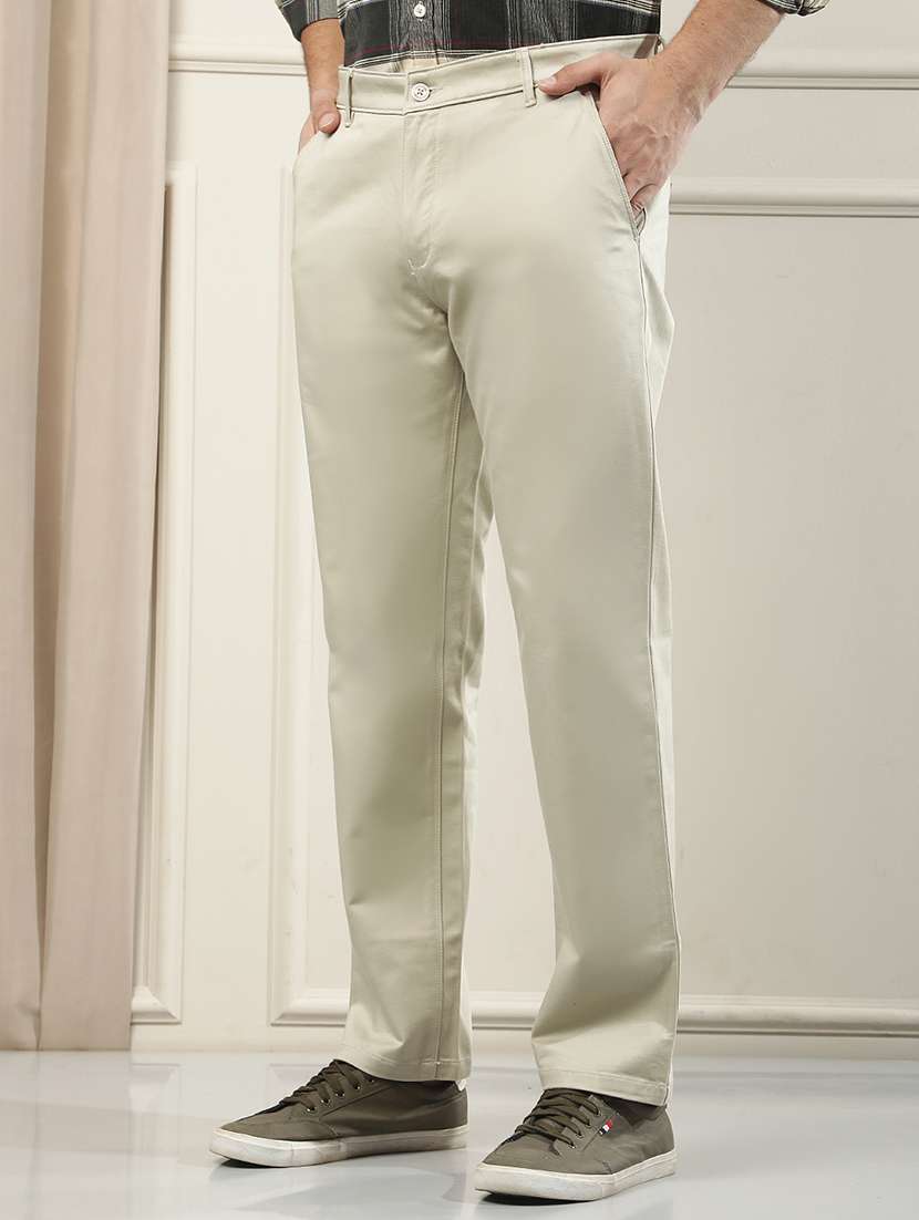 men solid mid rise chinos casual trouser - 22587151 -  Standard Image - 3