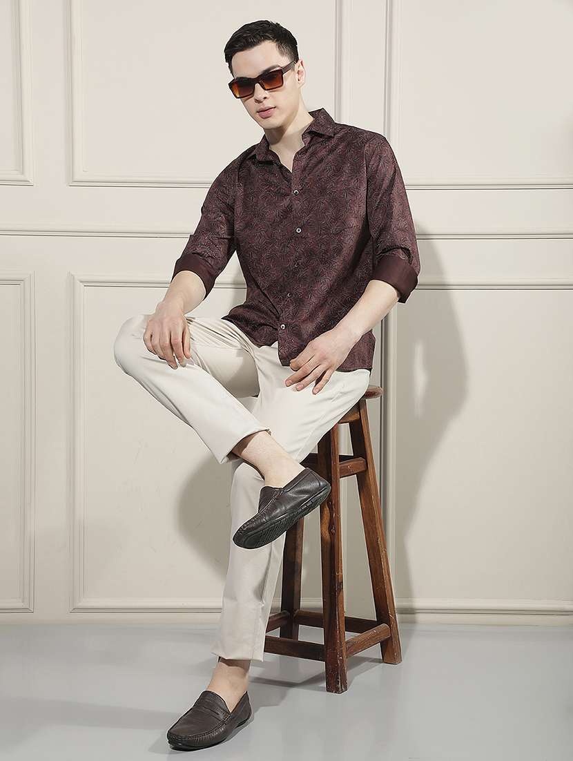 Men Solid Mid Rise Chinos Casual Trouser - 22587162 -  Standard Image - 5