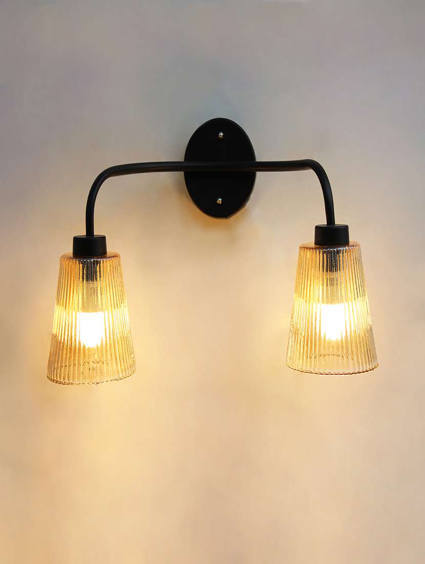 florence ribbed glass wall light
