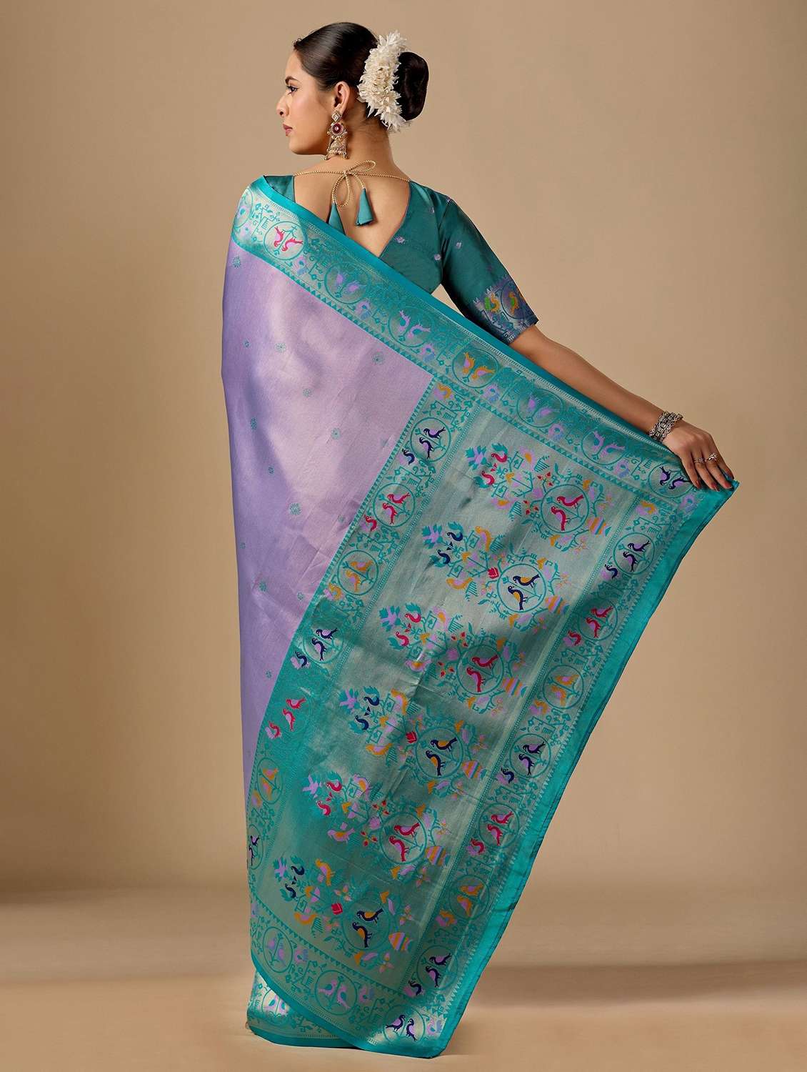 women self design paithani saree with blouse - 22587480 -  Standard Image - 3