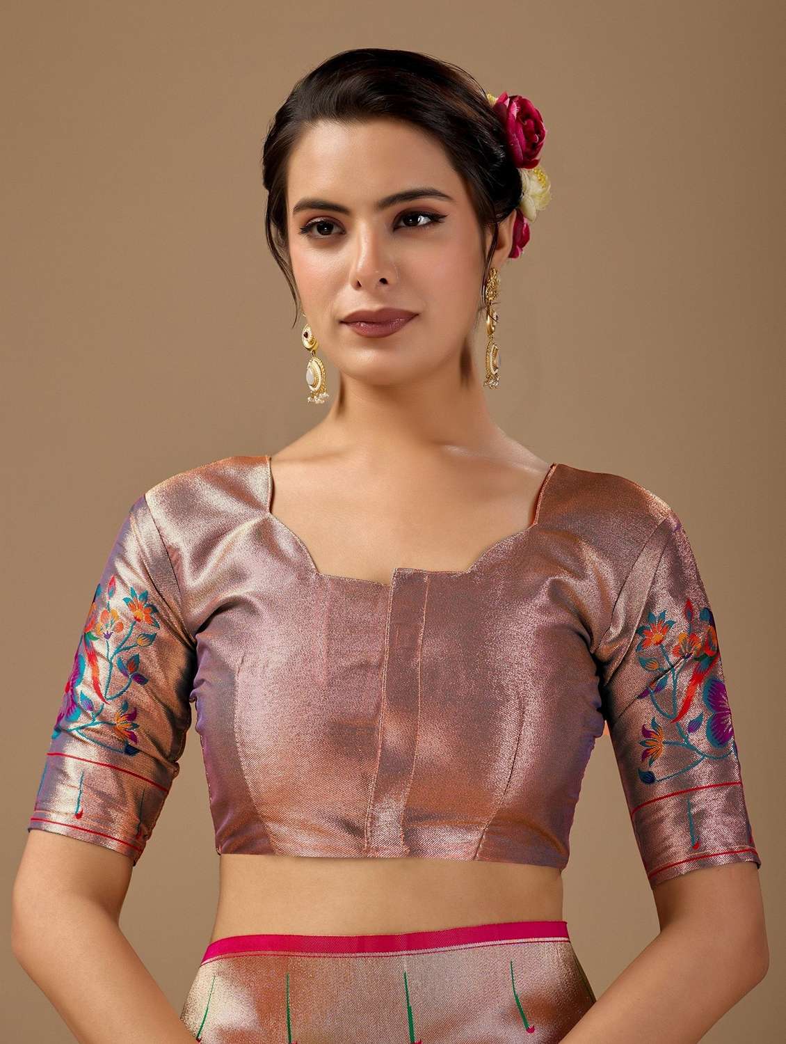 Women Self Design Paithani Saree With Blouse - 22587510 -  Standard Image - 5
