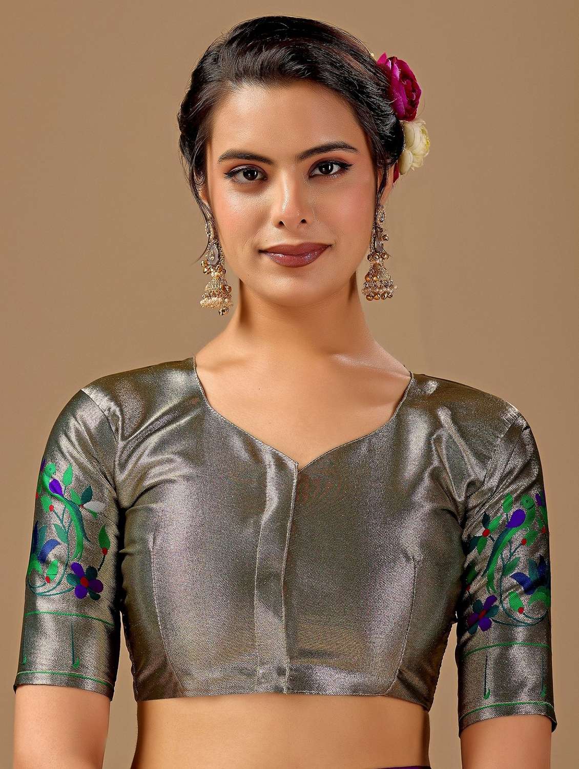 women self design paithani saree with blouse - 22587524 -  Standard Image - 5