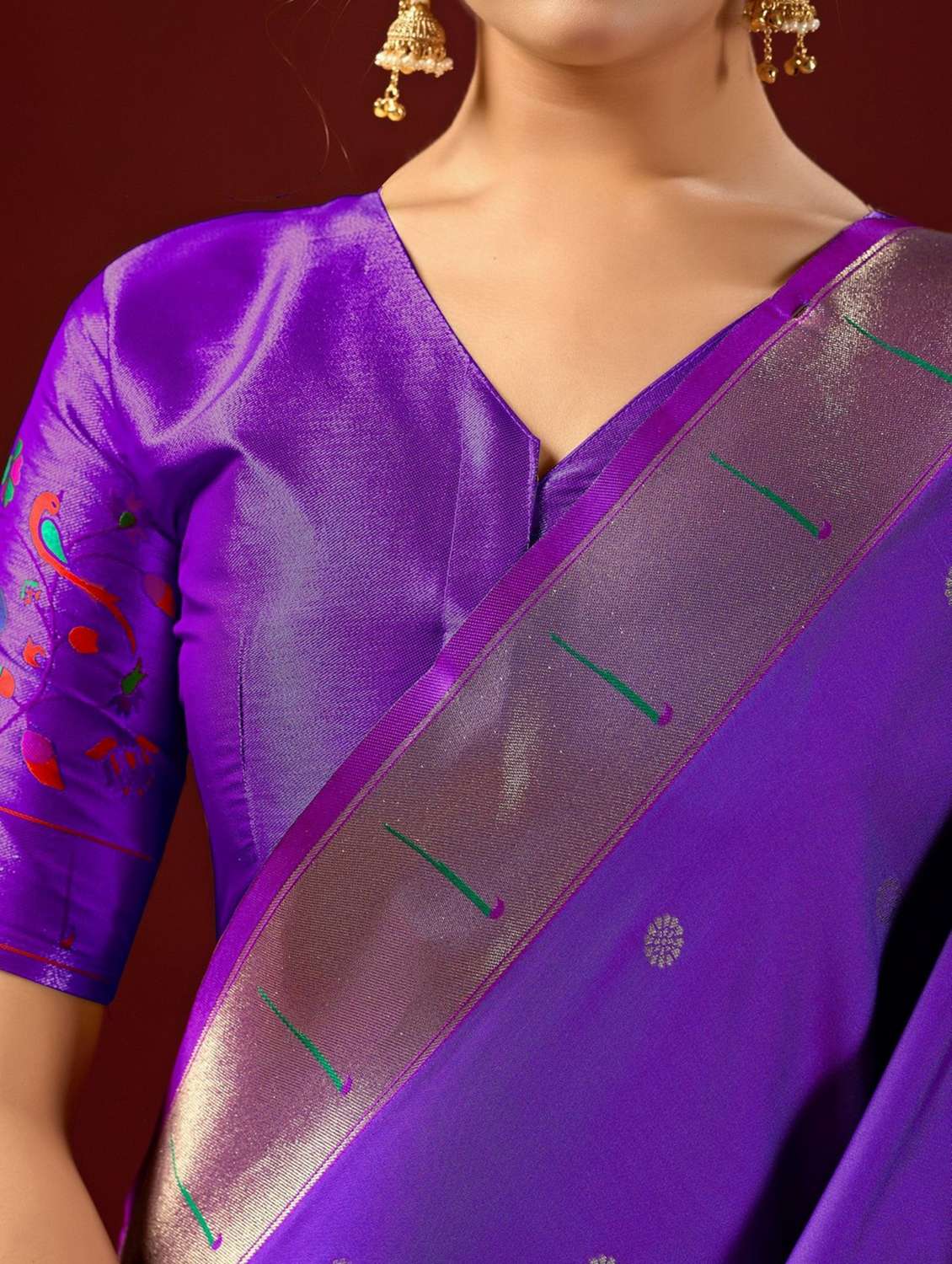 women self design paithani saree with blouse - 22587536 -  Standard Image - 5