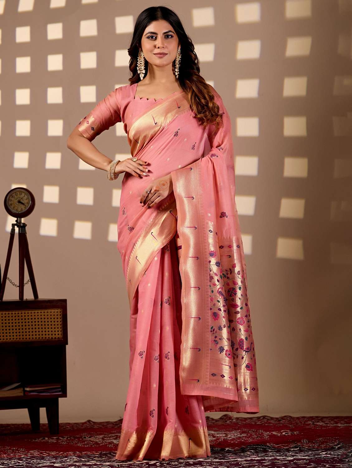 women self design paithani saree with blouse