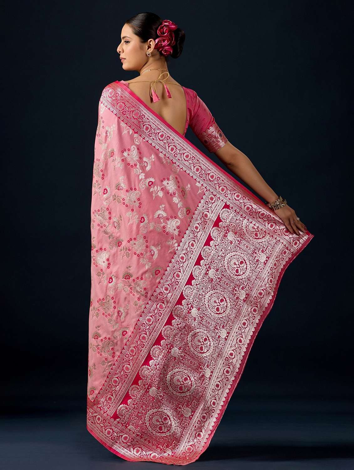 women self design banarasi saree with blouse - 22587570 -  Standard Image - 3