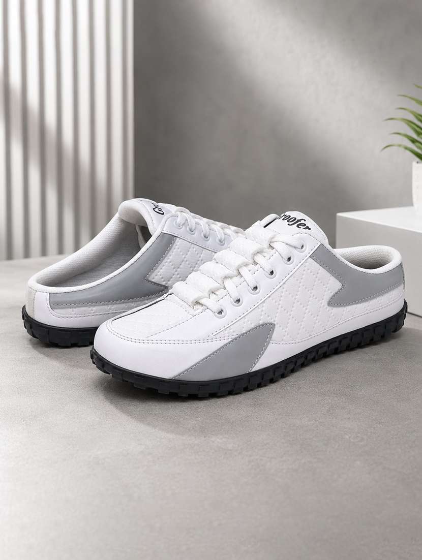 men colourblocked lace up sneaker