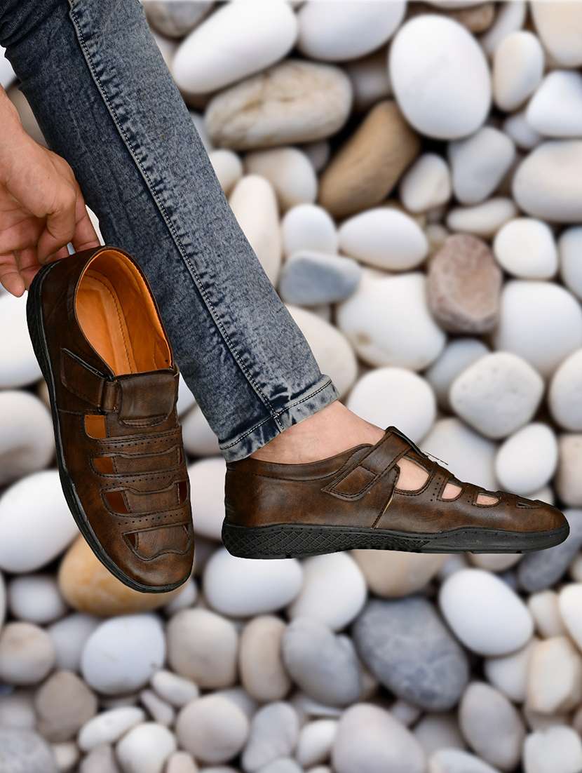 Men Textured Slip On Sandal - 22587610 -  Standard Image - 3