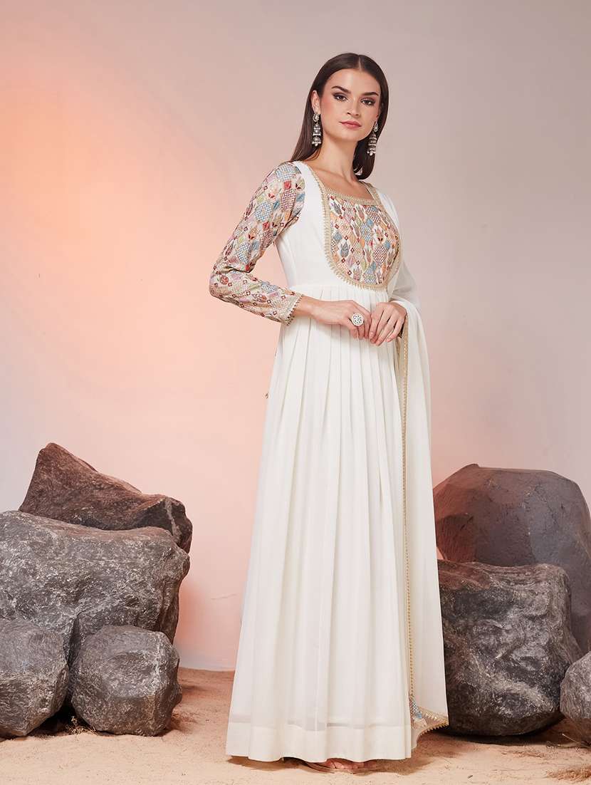 women embroidered long sleeves kurta dupatta set - 22587746 -  Standard Image - 3