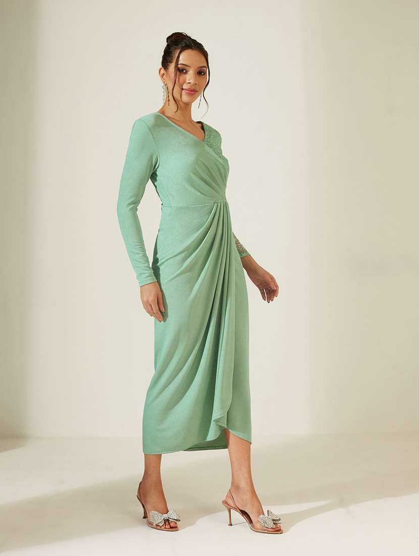 women embellished long sleeves sheath dress - 22587780 -  Standard Image - 3