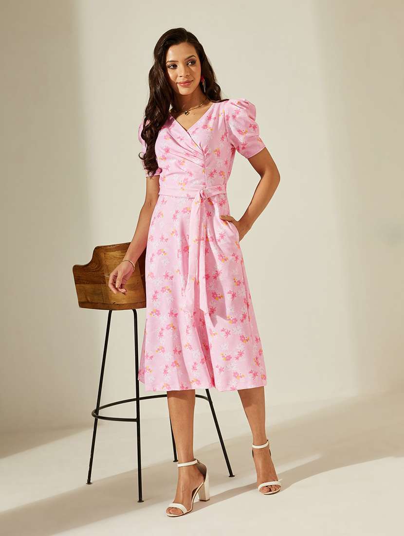 Women Printed Puff Sleeves A-line Dress - 22587804 -  Standard Image - 5