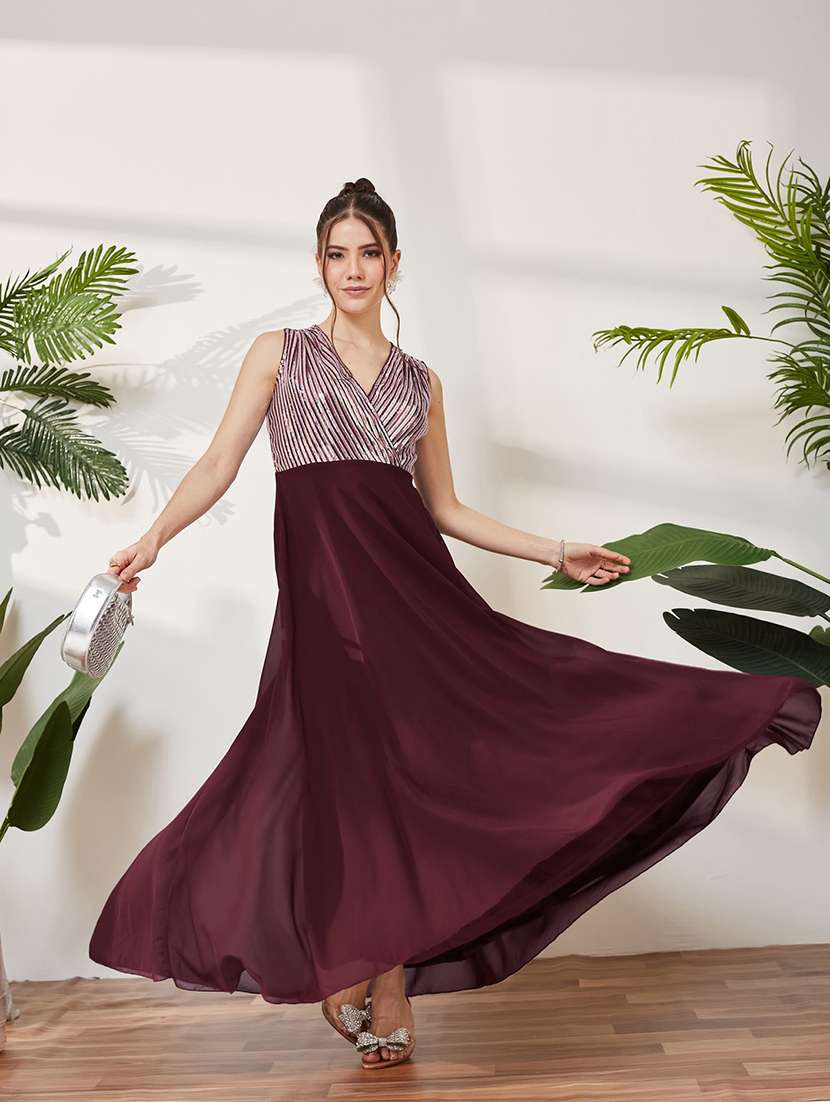 women sequined sleeveless fit and flare dress - 22587839 -  Standard Image - 5