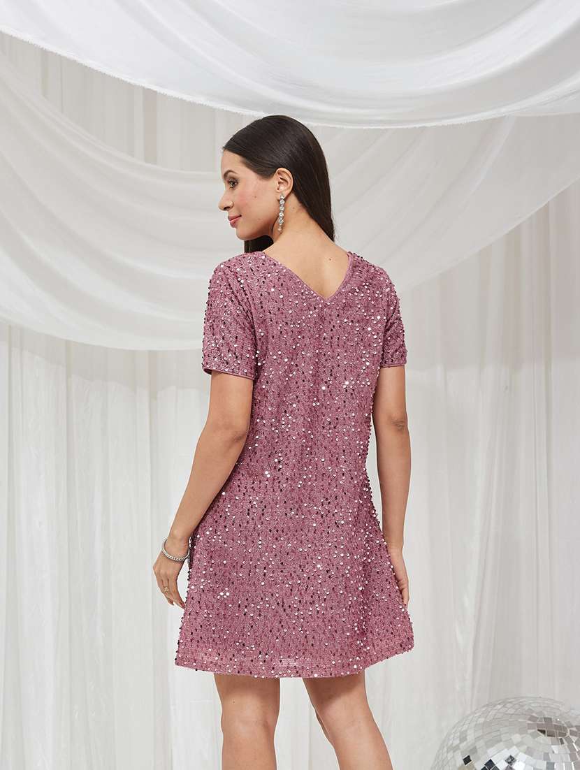 Women Embellished Short Sleeves A-line Dress - 22587863 -  Standard Image - 3
