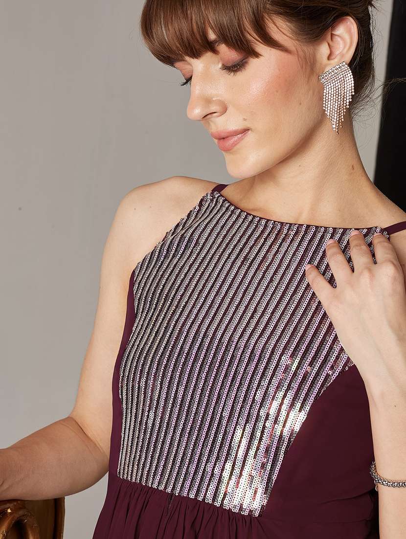 women sequined sleeveless layered dress - 22587888 -  Standard Image - 5