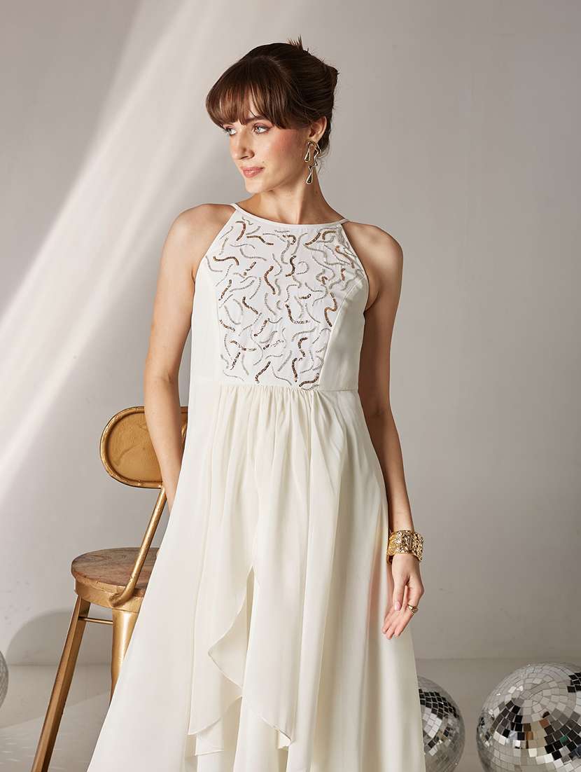 women embroidered sleeveless layered dress - 22587904 -  Standard Image - 5