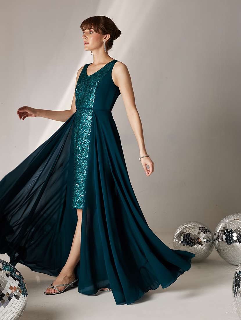 women sequined sleeveless fit and flare dress - 22587906 -  Standard Image - 3