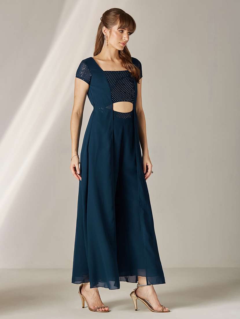 Women Embroidered Short Sleeves Full Leg Jumpuit - 22587928 -  Standard Image - 3