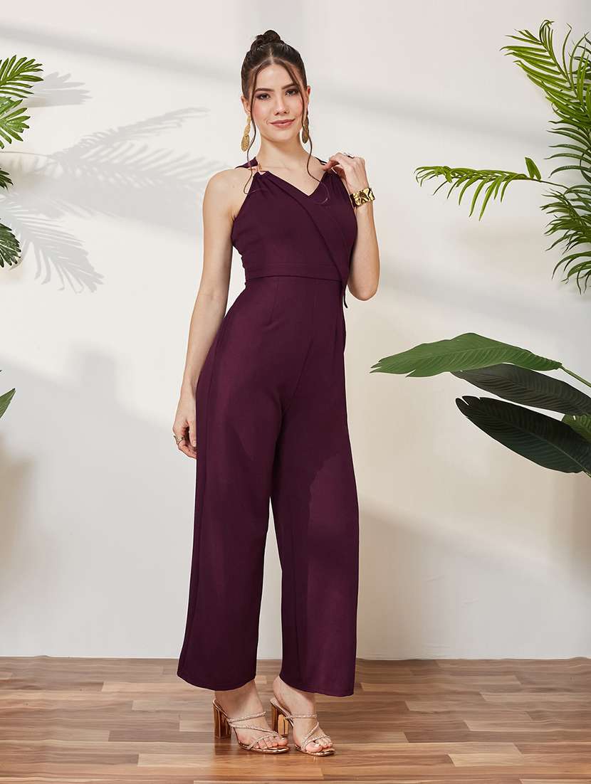 Women Solid Sleeveless Full Leg Jumpsuit - 22587936 -  Standard Image - 3