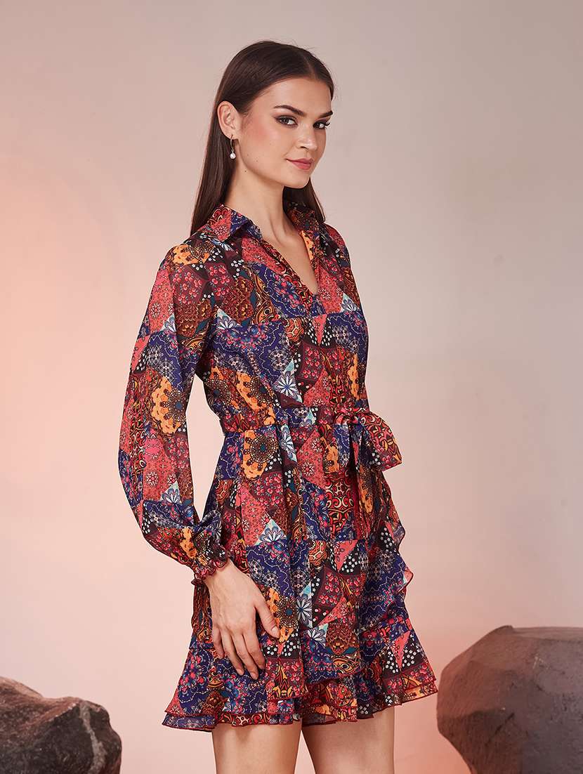 women printed long sleeves romper - 22587963 -  Standard Image - 3