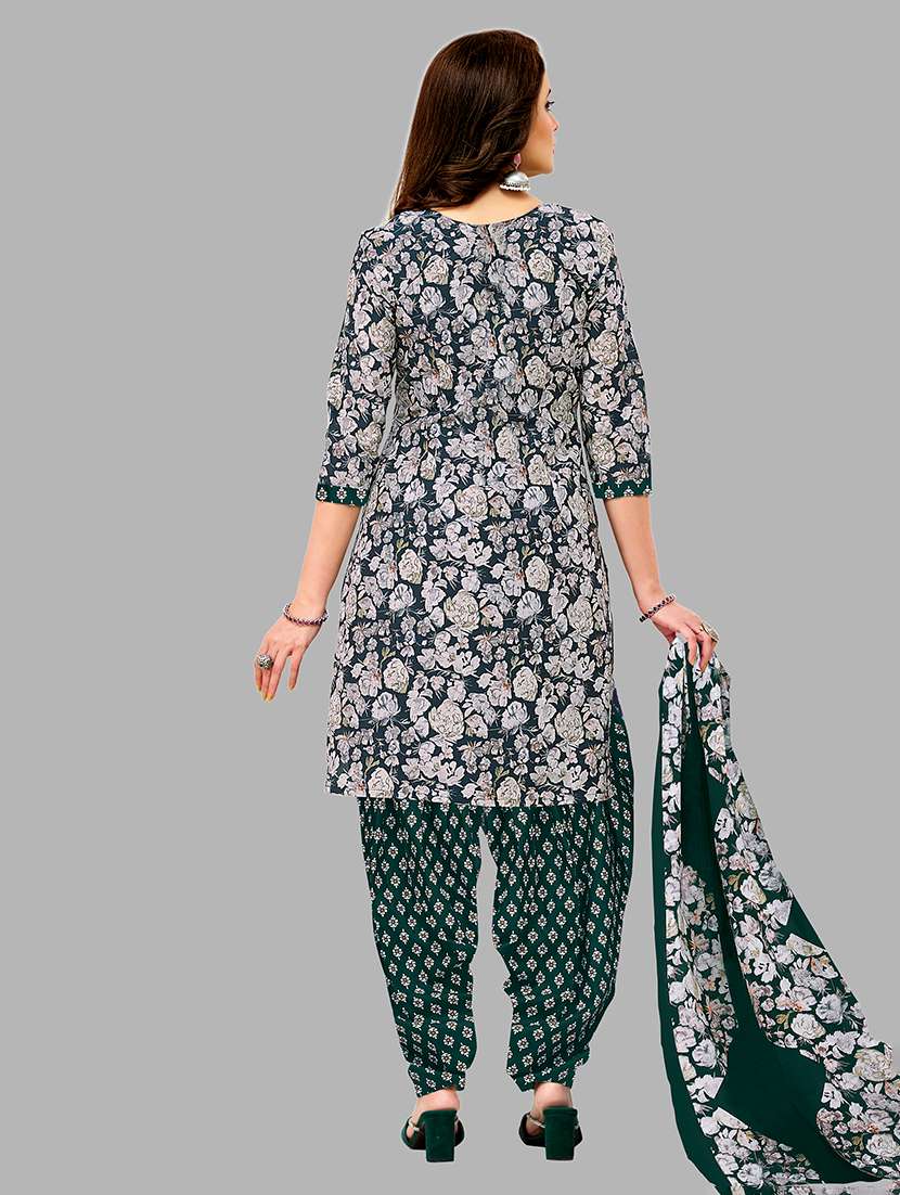 Women Printed Three Quarter Sleeves Kurta Patiala With Dupatta Set - 22588025 -  Standard Image - 3
