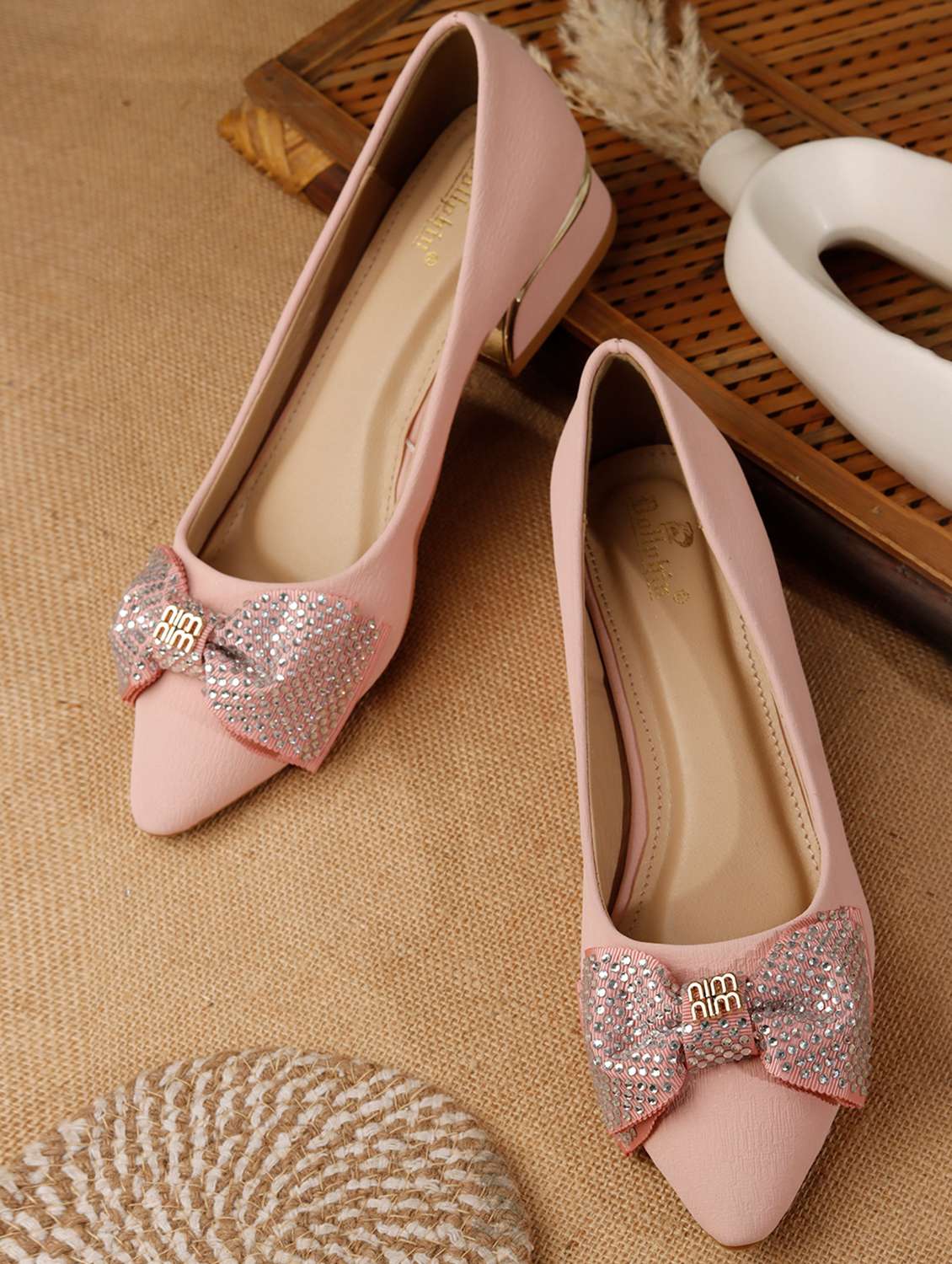 women embellished slip on pump
