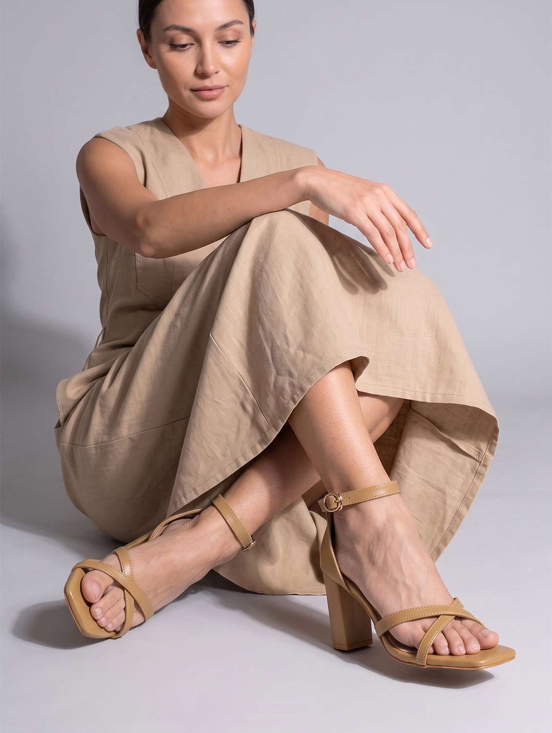 women solid ankle strap sandal - 22588041 -  Standard Image - 5