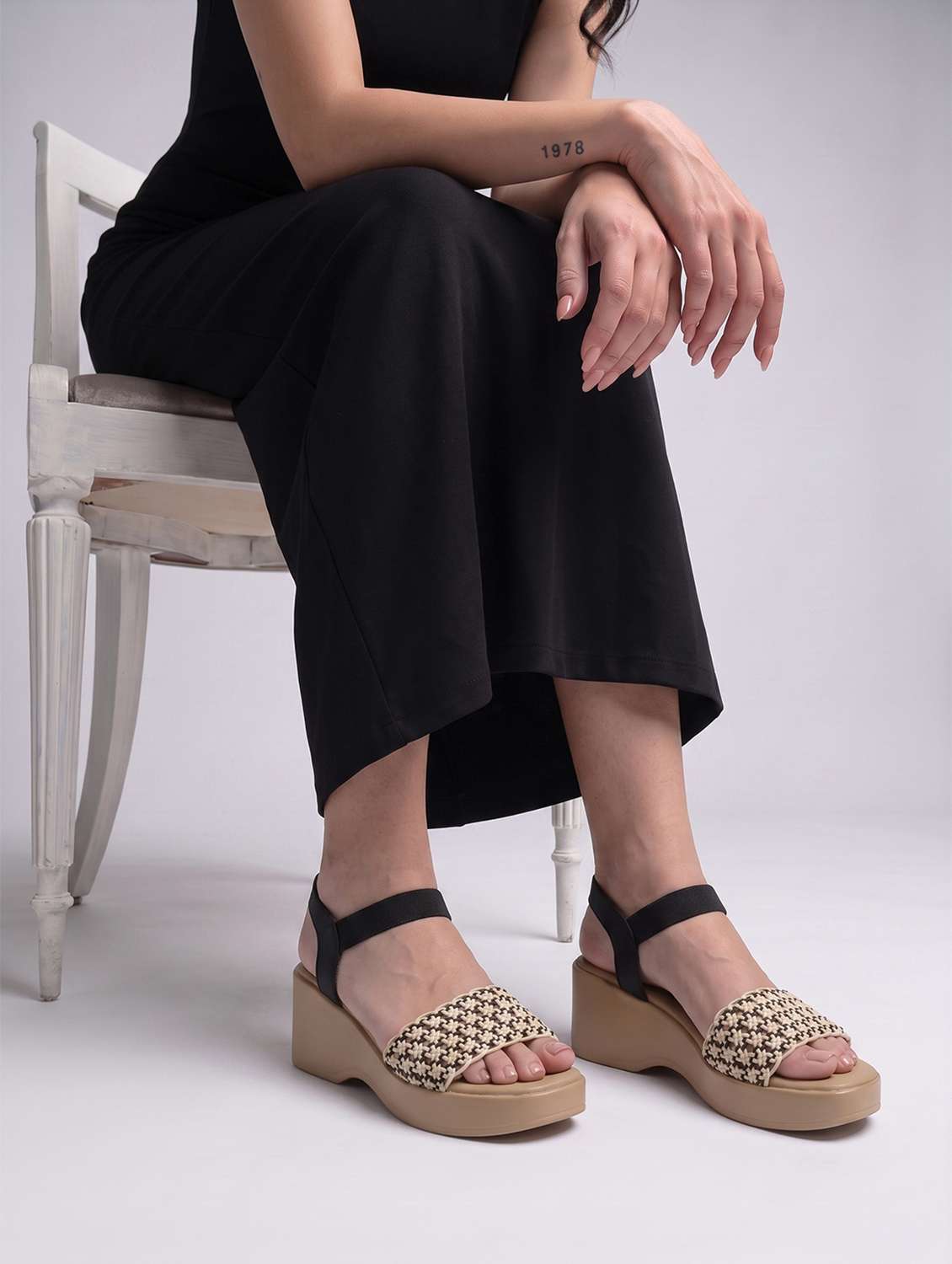 women textured ankle strap wedges - 22588052 -  Standard Image - 5