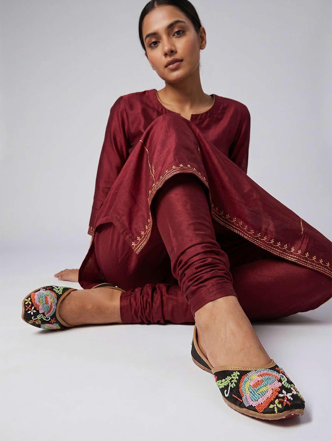 Women Embroidered Slip On Jutis - 22588060 -  Standard Image - 5