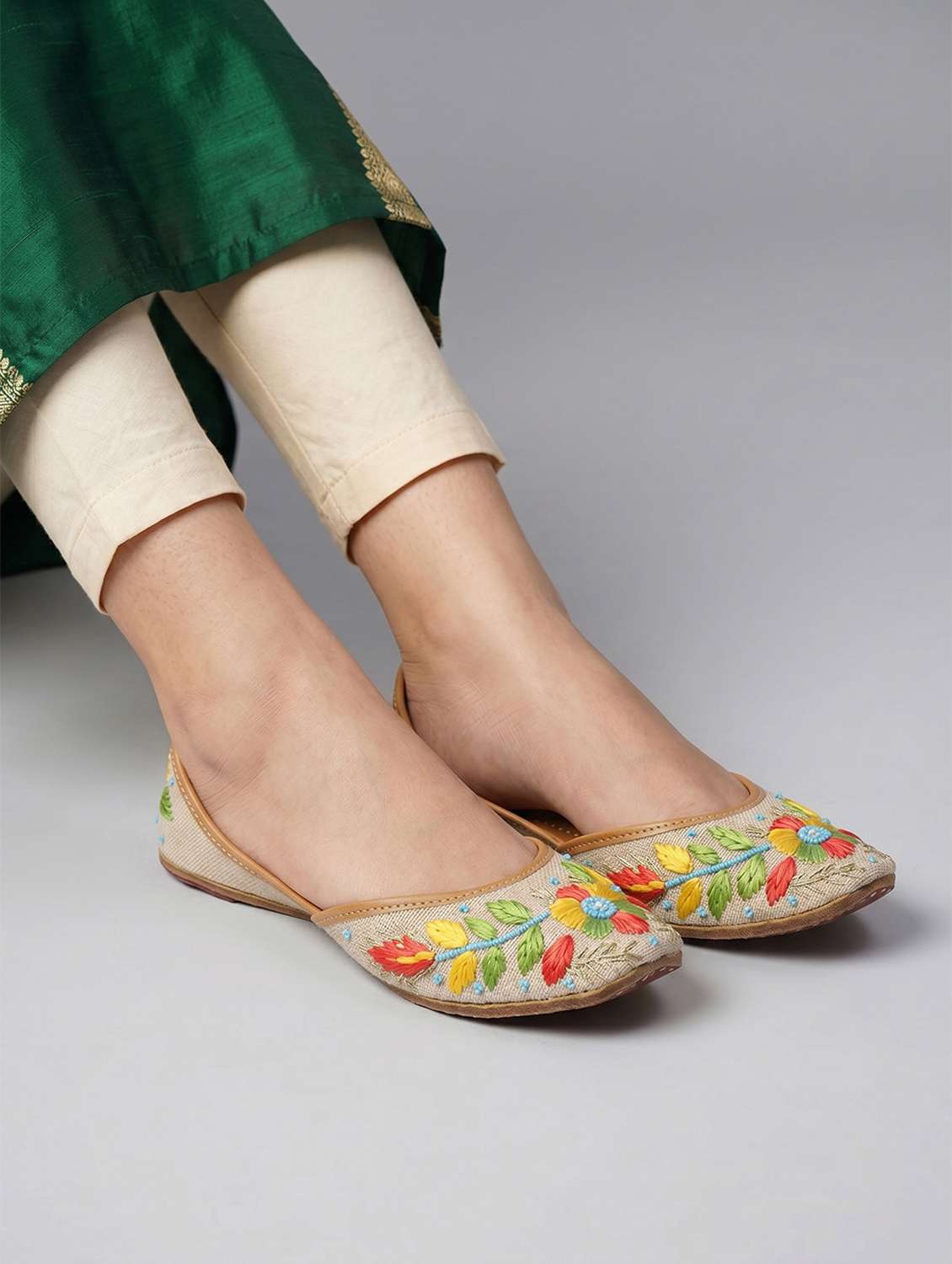 Women Embroidered Slip On Jutis - 22588065 -  Standard Image - 5